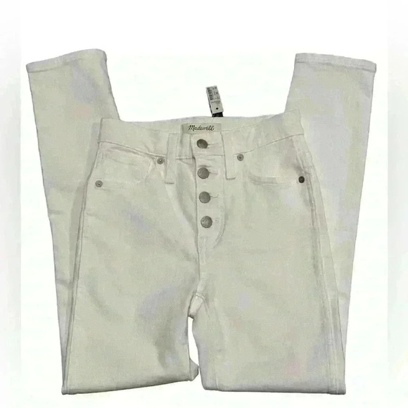 Madewell 10” high rise white skinny crop size 23 - Picture 5 of 14